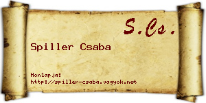 Spiller Csaba névjegykártya